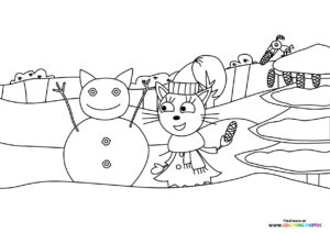 Cupcake from Kid E Cats coloring page