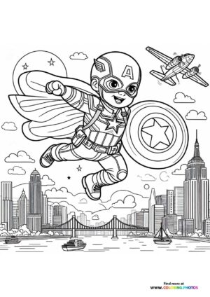 Cute Captain America flying