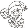 Cute little Christmas elf coloring page