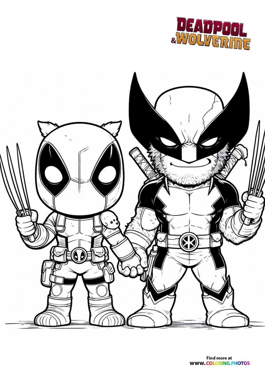 Deadpool & Wolverine - Coloring Pages for kids - Free print or download