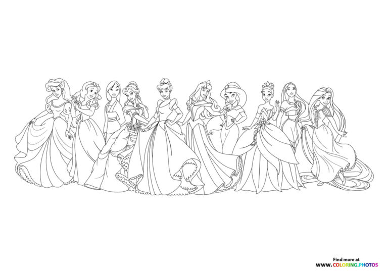 Cute Disney Princesses - Coloring Pages For Kids