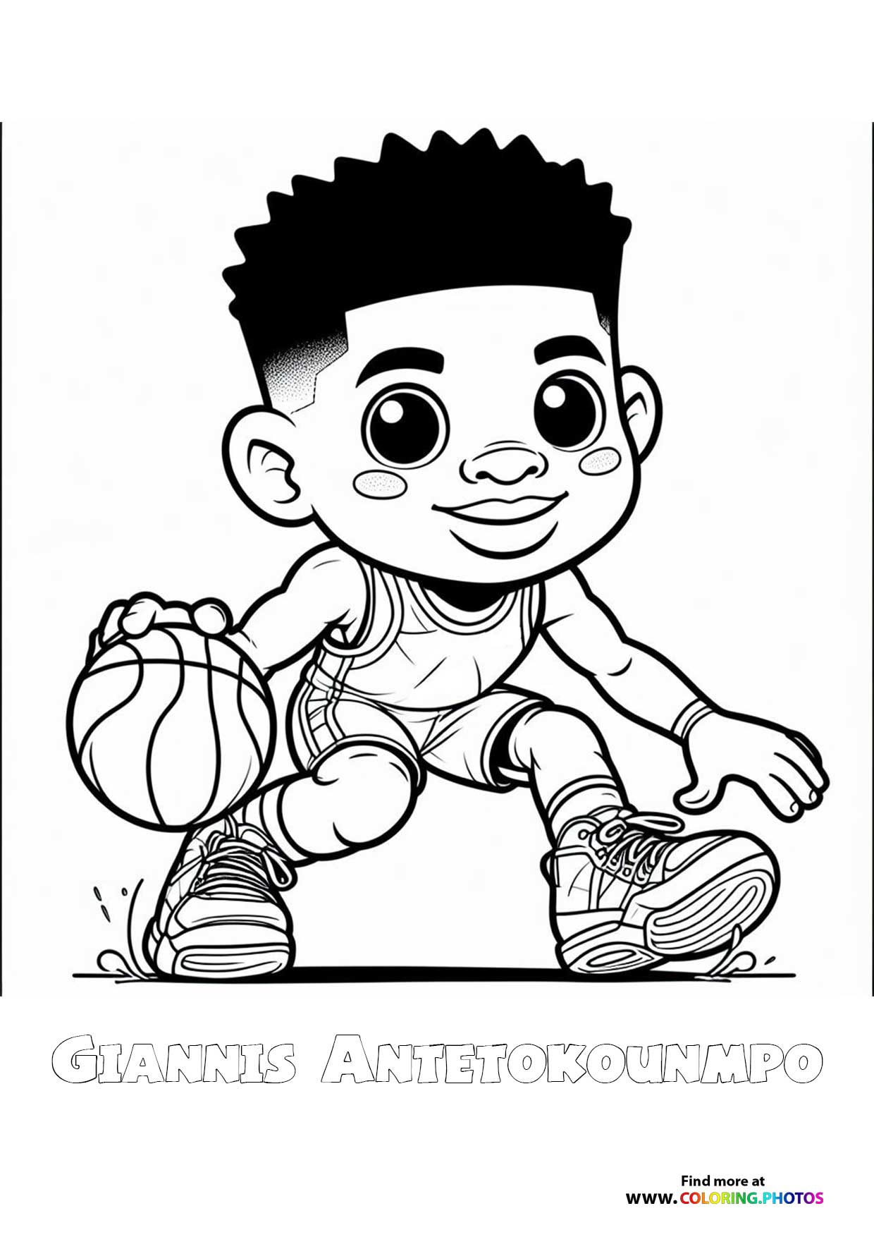 Cute Giannis Antetokounmpo - Coloring Pages for kids
