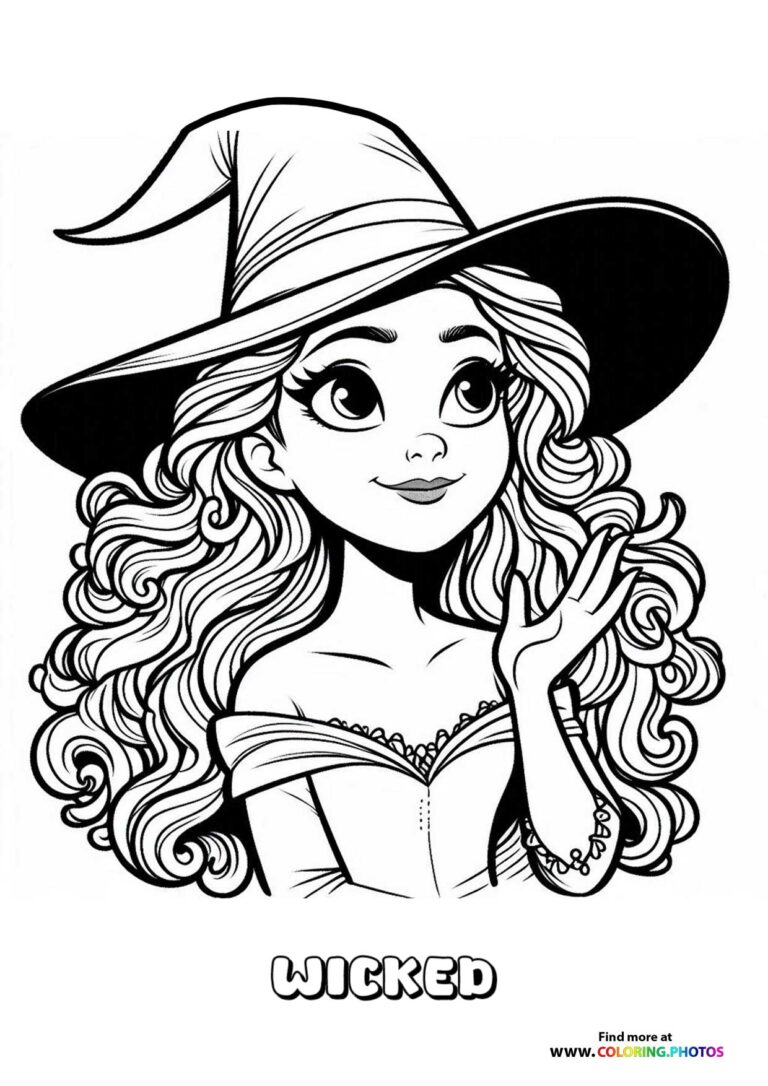 Cute Glinda from Wicked - Coloring Pages for kids