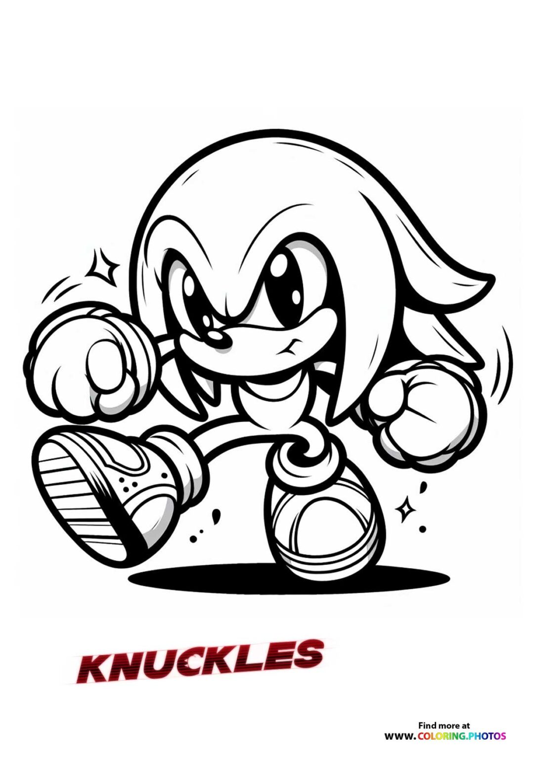Knuckles Paramount Series Coloring Pages for kids Free printables