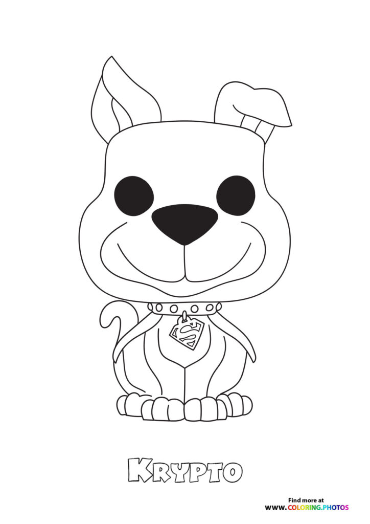 Krypto the Super-Dog with Superman symbol on chest coloring page from DC League of Super-Pets