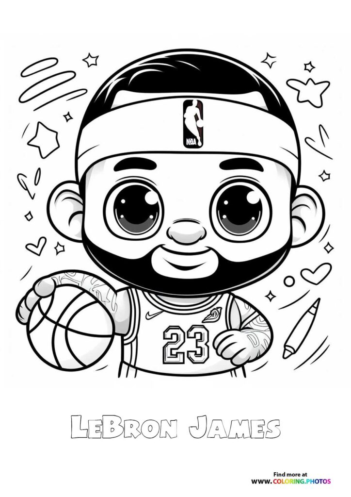 LeBron James - Coloring Pages for kids | Free print or download