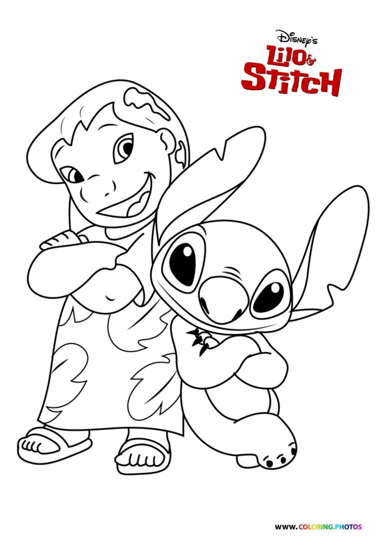 Cute Lilo and Stitch - Coloring Pages for kids