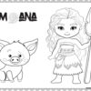 Cute Moana and Pua coloring page