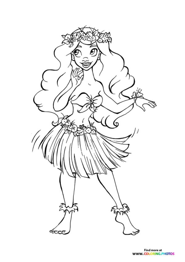 Cute Moana coloring page
