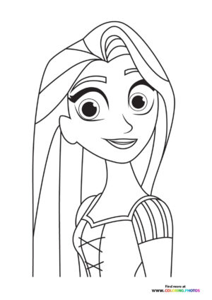 Cute Rapunzel from Tangled coloring page