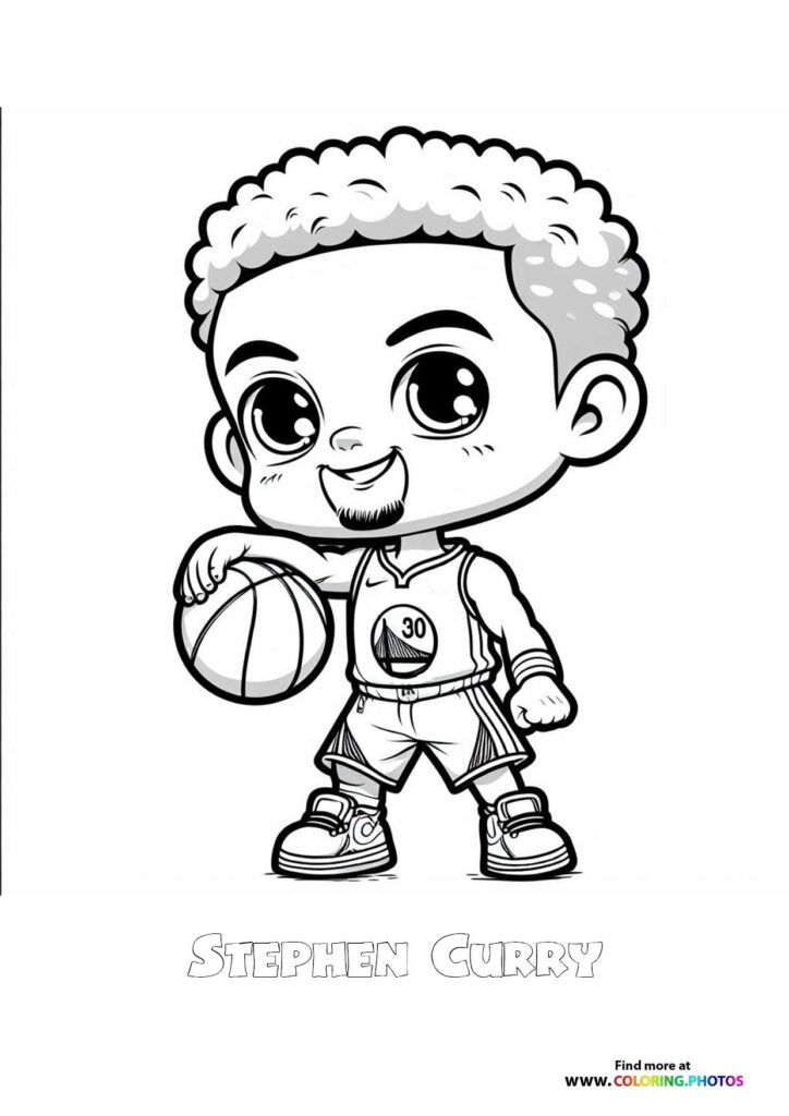 Cute Stephen Curry - Coloring Pages For Kids