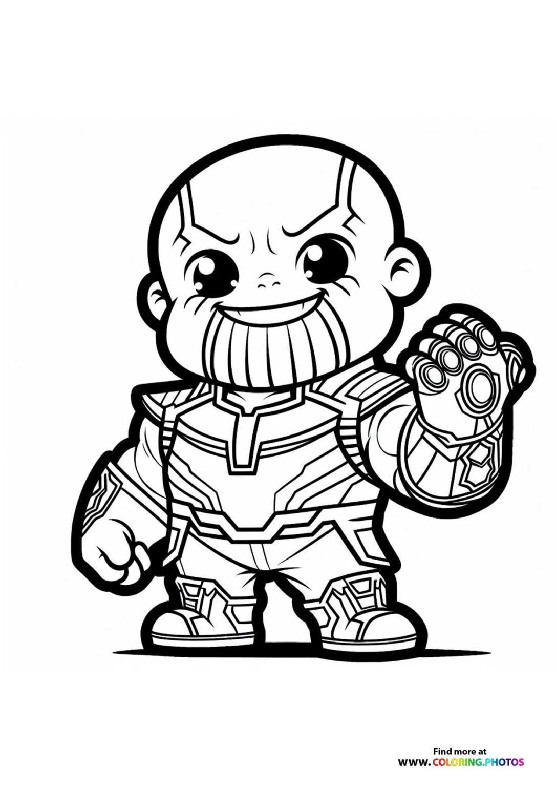 Cute Thanos smiling Coloring Pages for kids