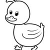 Duck going for a walk coloring page