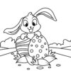 Cute easter bunny coloring page