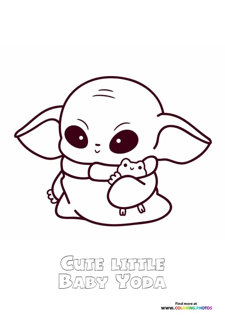 Baby Yoda from Mandalorian Free printable Coloring Pages for kids