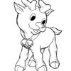 Cute little baby raindeer coloring page