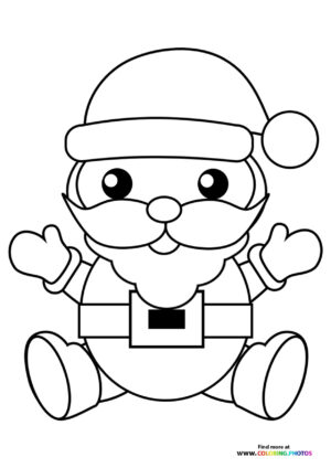 Cute little Santa Claus coloring page