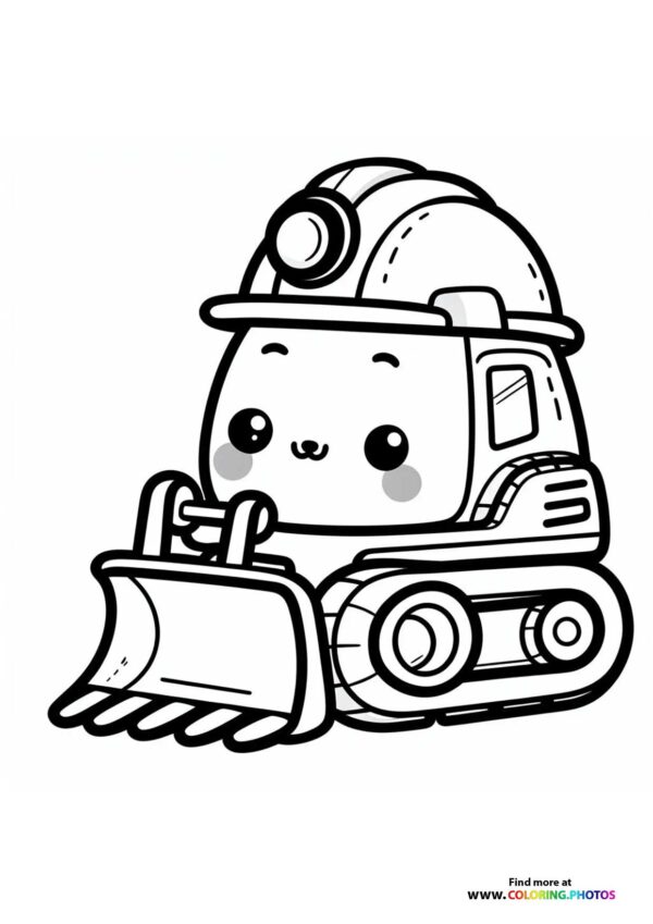 Cute little diggers - Coloring Pages for kids | Free print or download