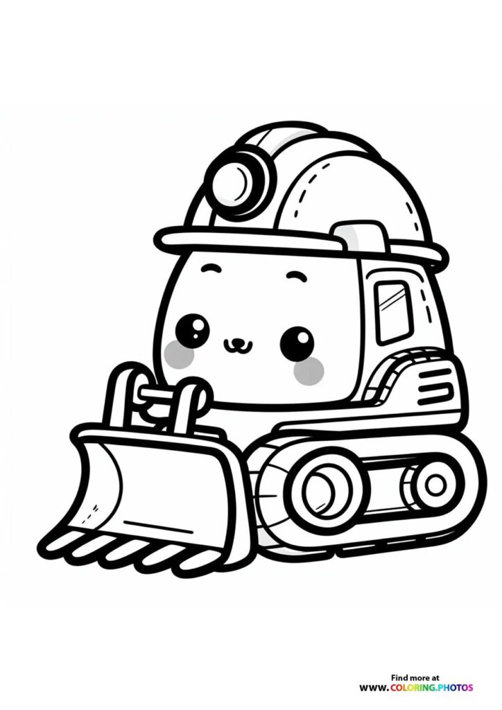 Cute Little Digger - Coloring Pages For Kids