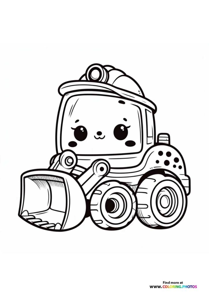 Cute little diggers - Coloring Pages for kids | Free print or download