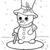 Cute little snowman coloring page