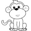 Cute monkey smiling coloring page