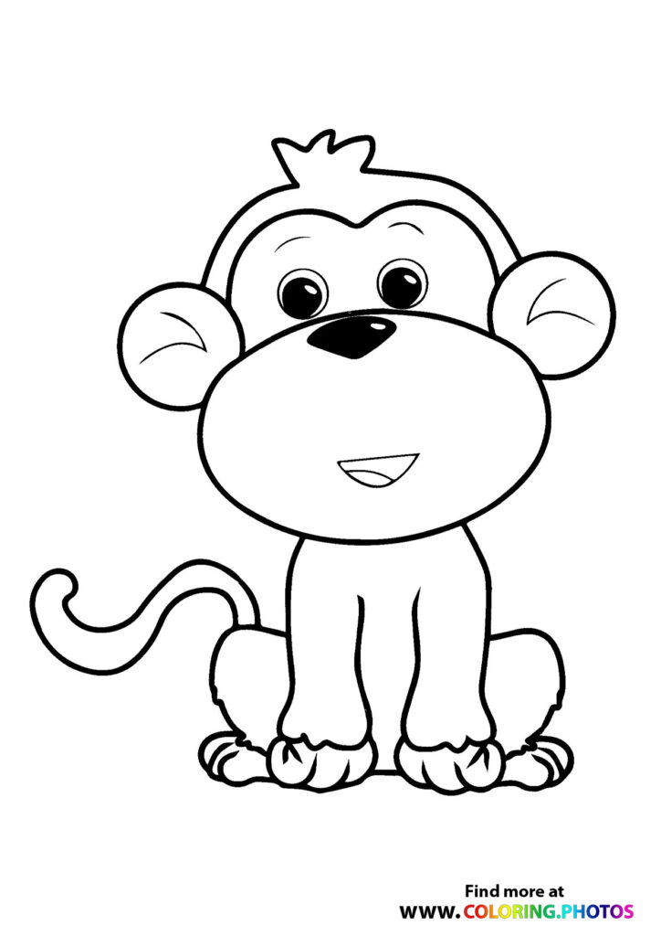 Monkeys - Coloring Pages for kids