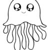 Cute octopus swimming coloring page