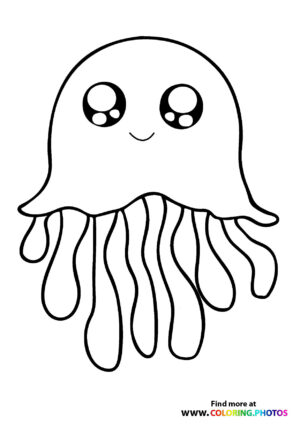 Cute octopus swimming coloring page