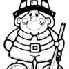 Cute boy pilgrim coloring page