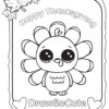 Cute thanksgiving turkey coloring page