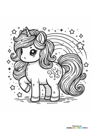 Cute unicorn with stars