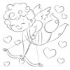 Cute Valentines Cupid coloring page