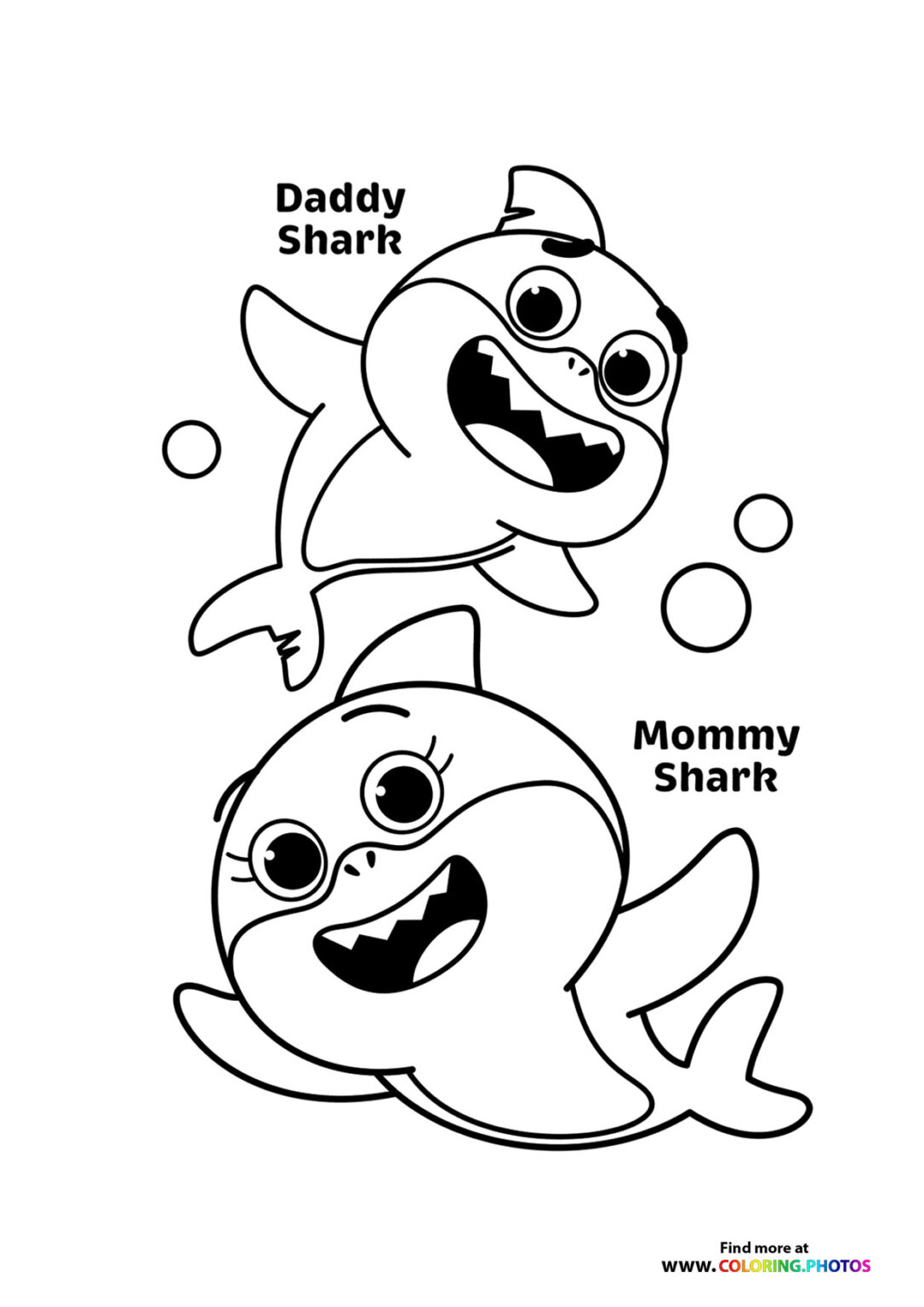 Baby Shark - Coloring Pages for kids | 100% free print or download