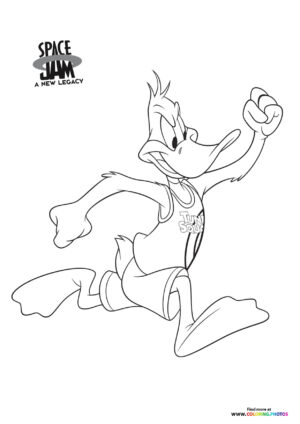 Daffy Duck running coloring page