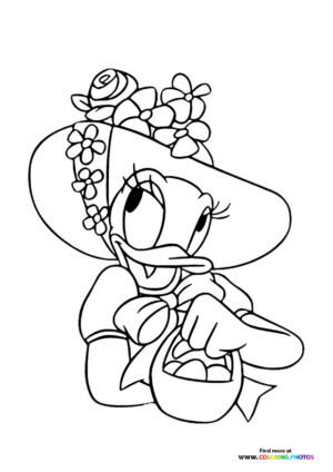 Daisy Duck Easter coloring page