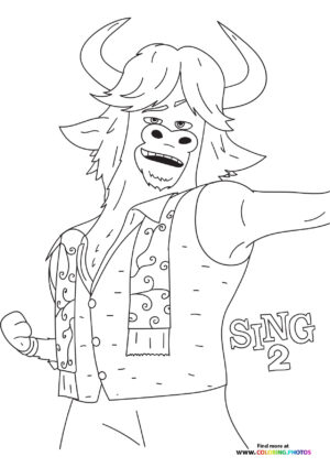 Darius from Sing 2 coloring page