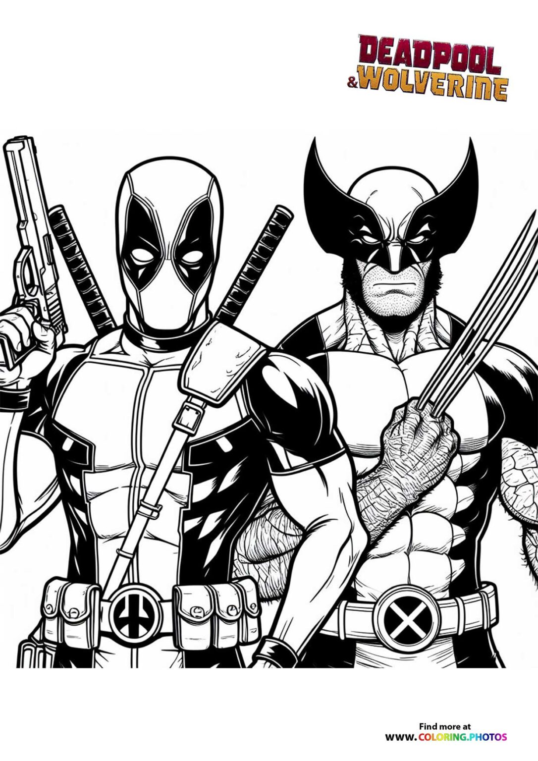 Deadpool & Wolverine - Coloring Pages for kids