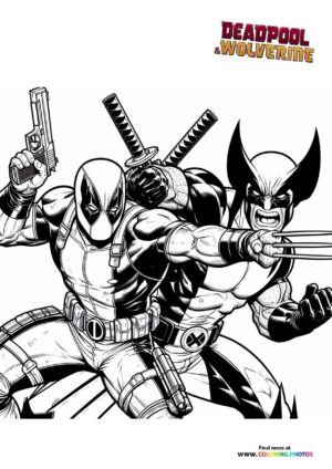 Deadpool & Wolverine - Coloring Pages for kids - Free print or download