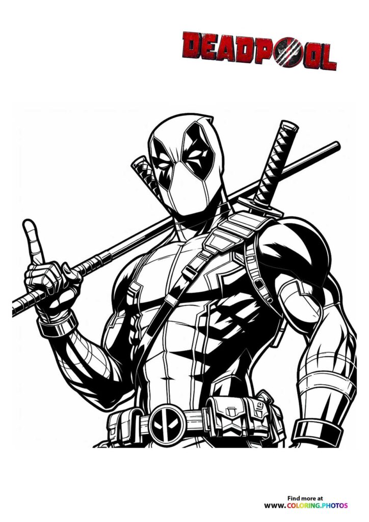 Deadpool from Marvel - Coloring Pages for kids - Free print or download