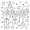 Winter December coloring page