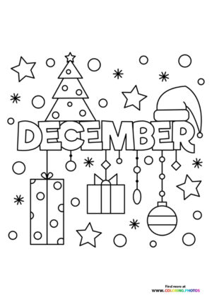 Winter December coloring page