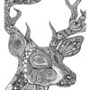 Deer coloring page for adults