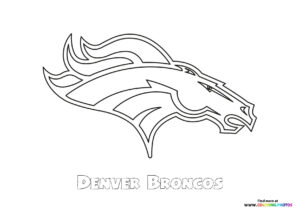 Denver Broncos NFL logo coloring page