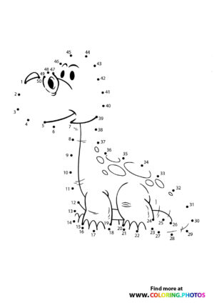 Dinosaur dot the dots - Coloring Pages for kids