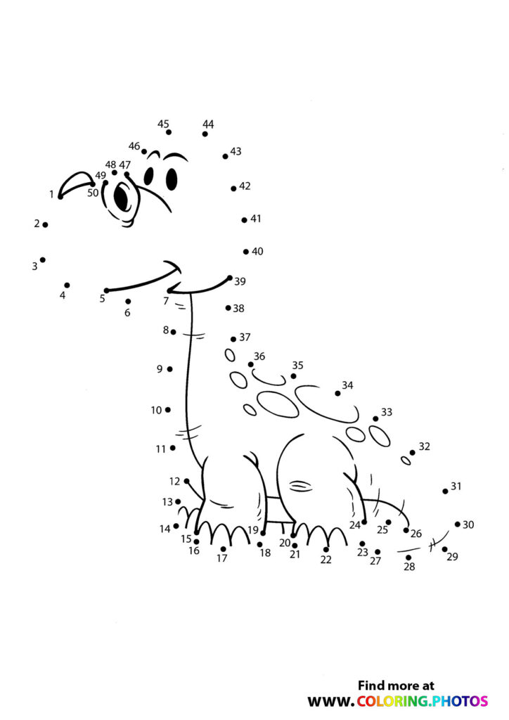 Dinosaur dot the dots - Coloring Pages for kids