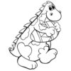 Dinosaur with easter egg coloring page