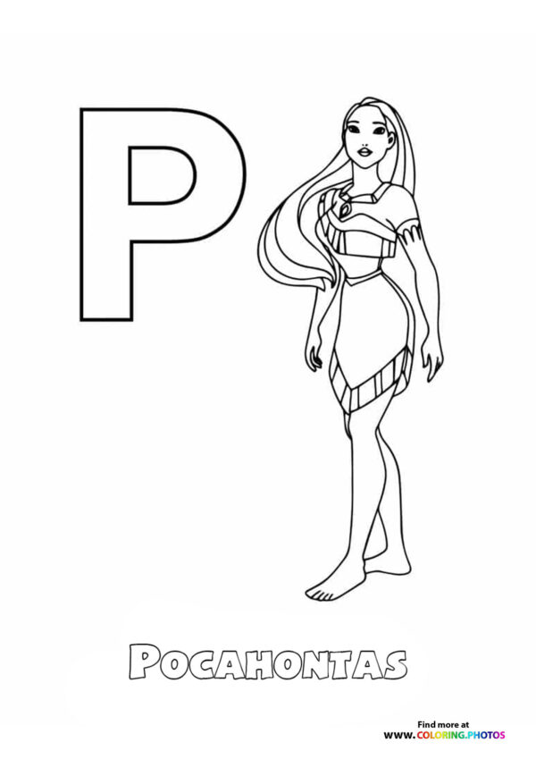 Letter A with Ariel the Mermaid page 16