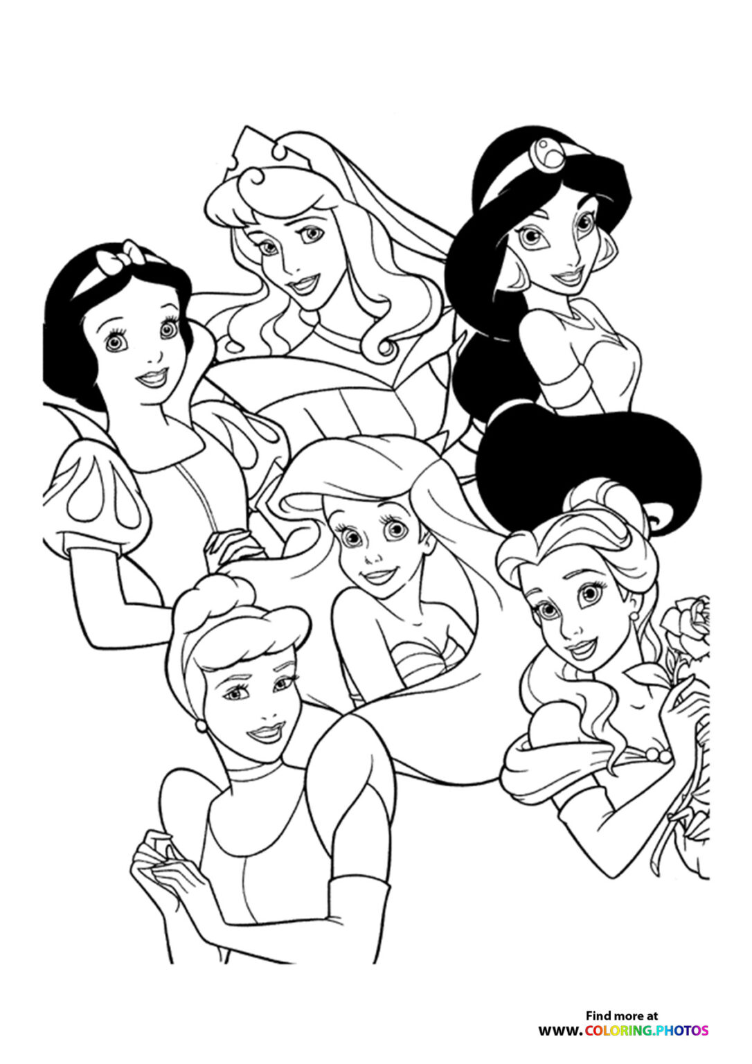 Disney princesses - Coloring Pages for kids | 100% free print or download