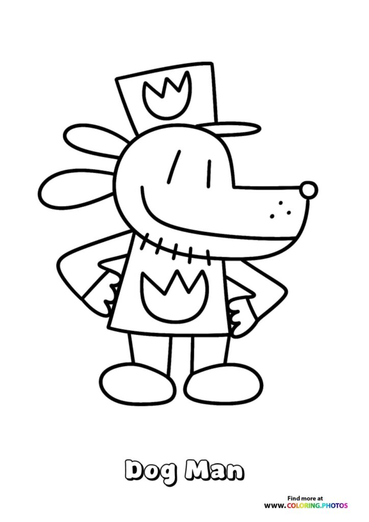 Dog Man Coloring Pages for kids - Dog Man From Dog Man Movie Coloring Page 724x1024